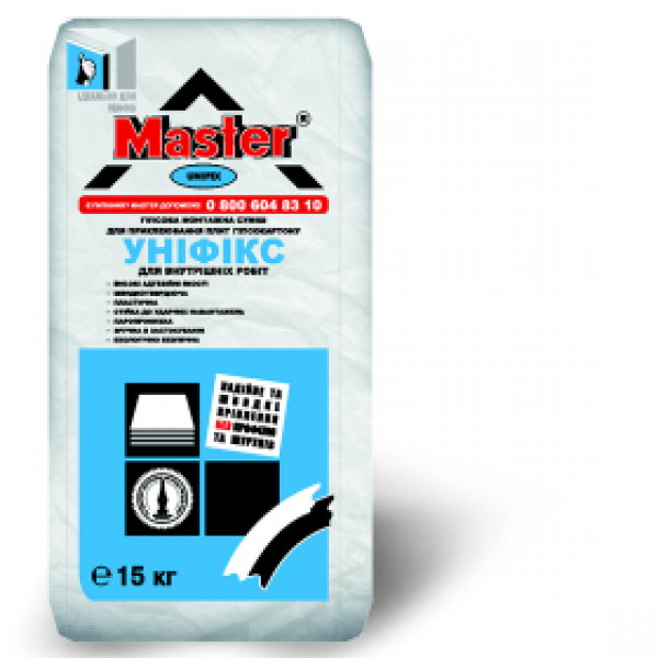   Master-UNIFIX,30кг.Гіпсова суміш/кріпл.гіпсокартону