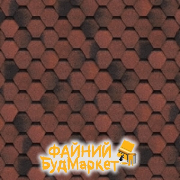 Шинглас Финская черепица, цвет красный, 3м2