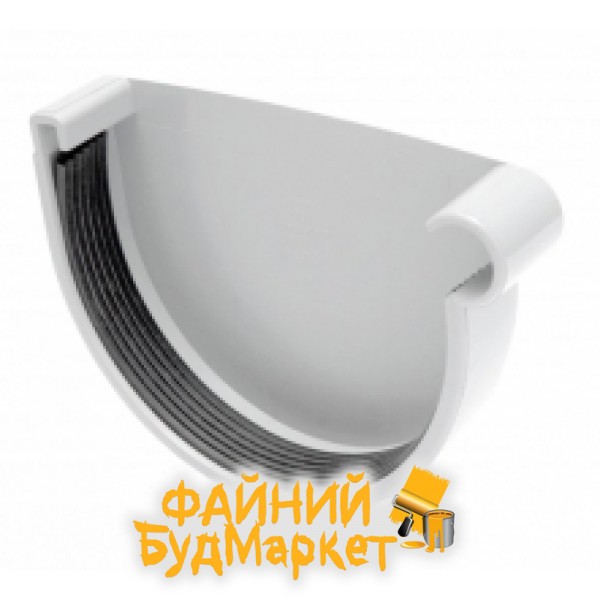 Rainway Заглушка желоба, левая, d=130мм, белая